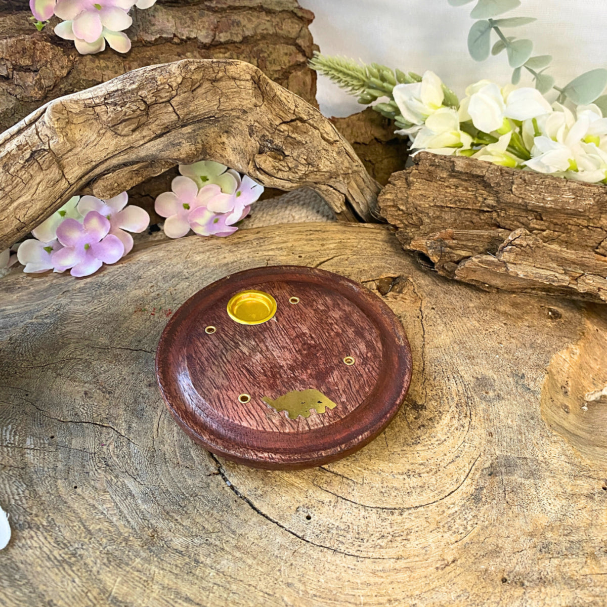 Kegel brander rond met Olifant - wierook houder