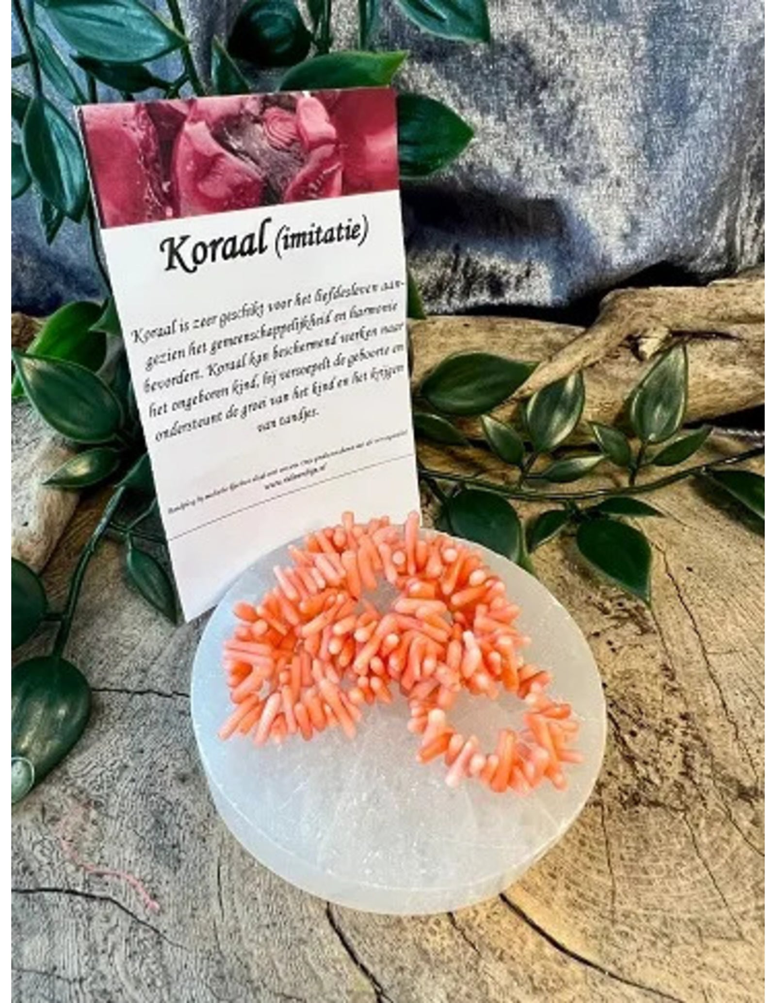 Koraal split oranje kralen streng (imitatie)