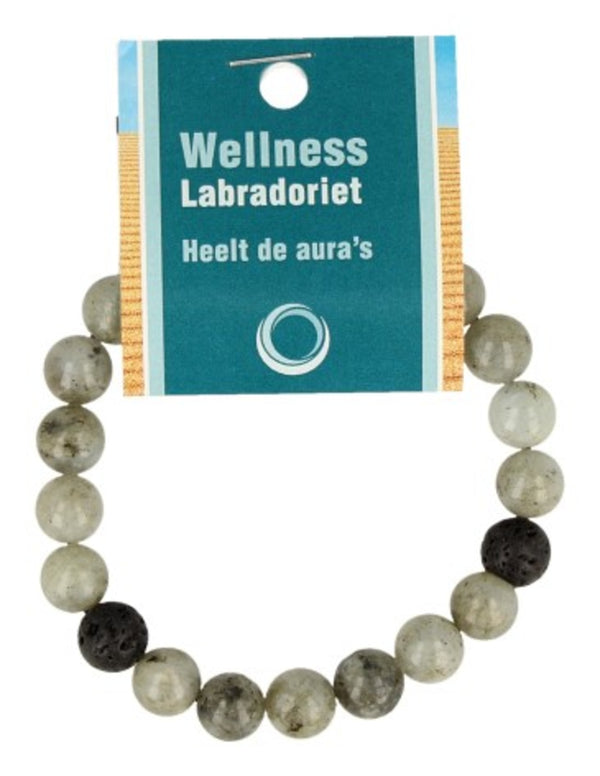 Labradoriet powerbead mannen edelsteen armband 21 cm