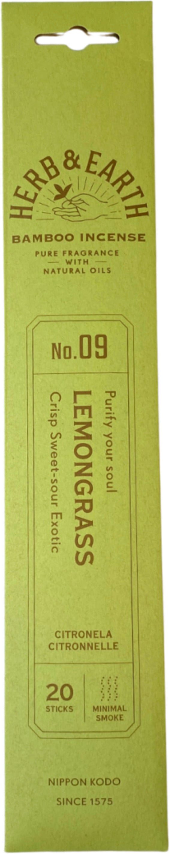 Lemongrass Herb & Earth Nippon Kodo - Wierook Stokjes