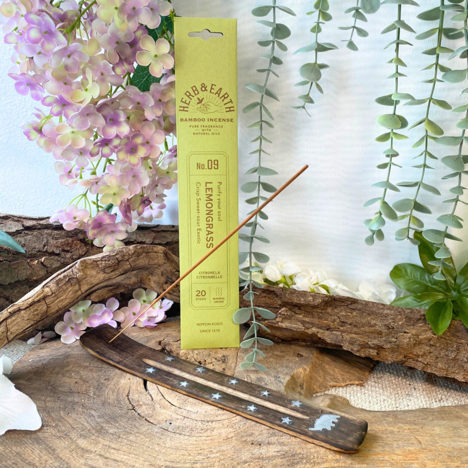 Lemongrass Herb & Earth Nippon Kodo - Wierook Stokjes