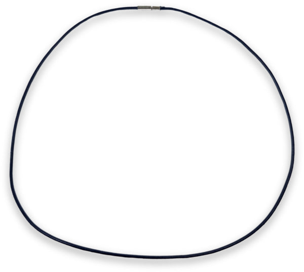 Leren halsketting 45 cm blauw