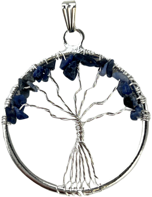 Levensboom Edelsteen Hanger 30 mm Sodaliet
