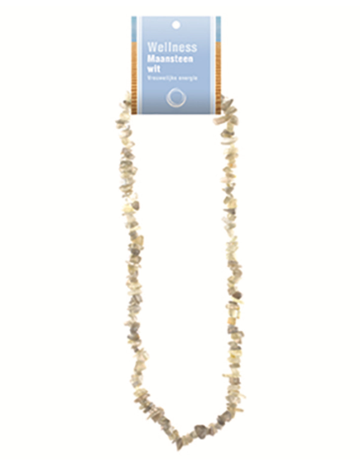 Maansteen wit splitketting + kaart