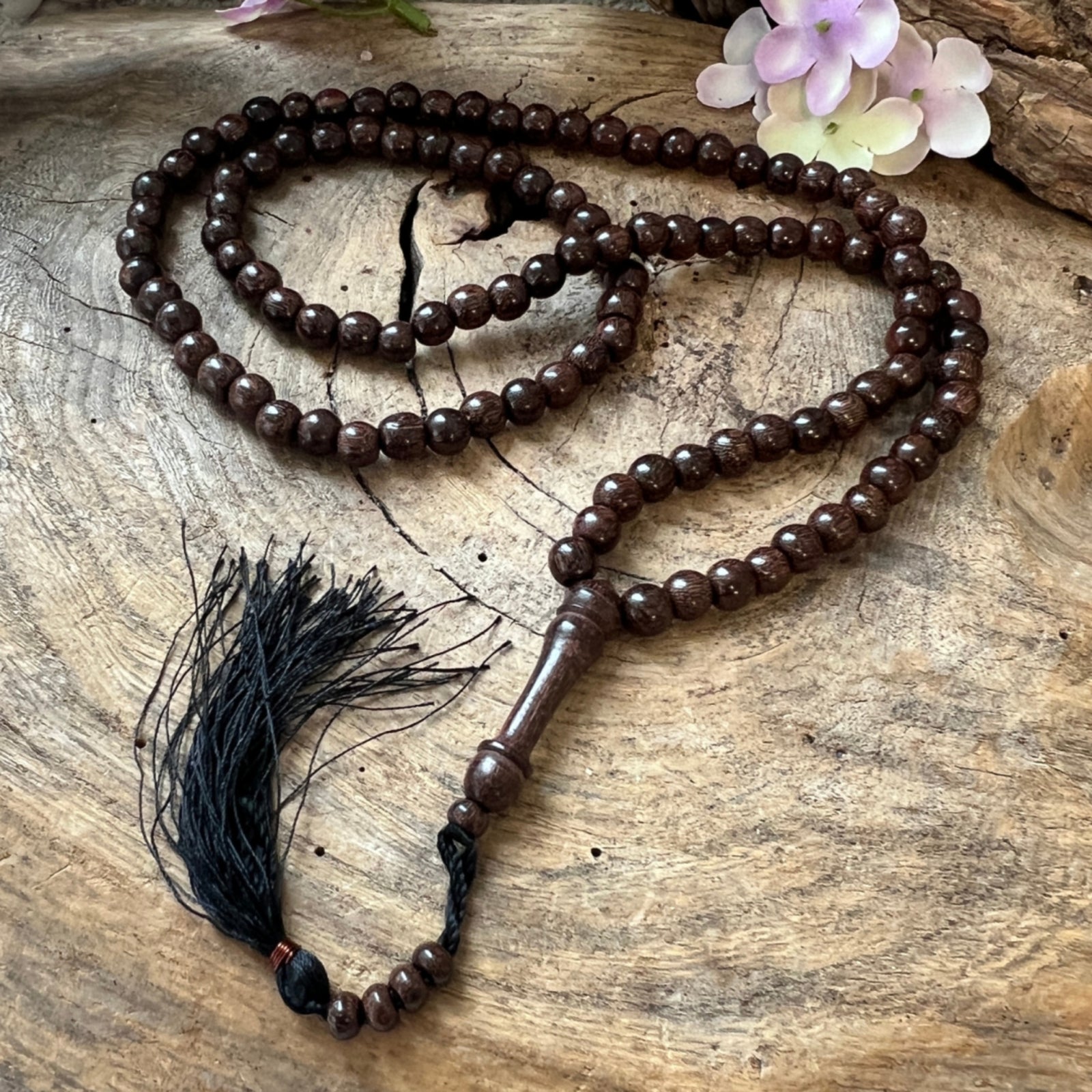 Mala hout bruin guru 50 cm zwarte kwast