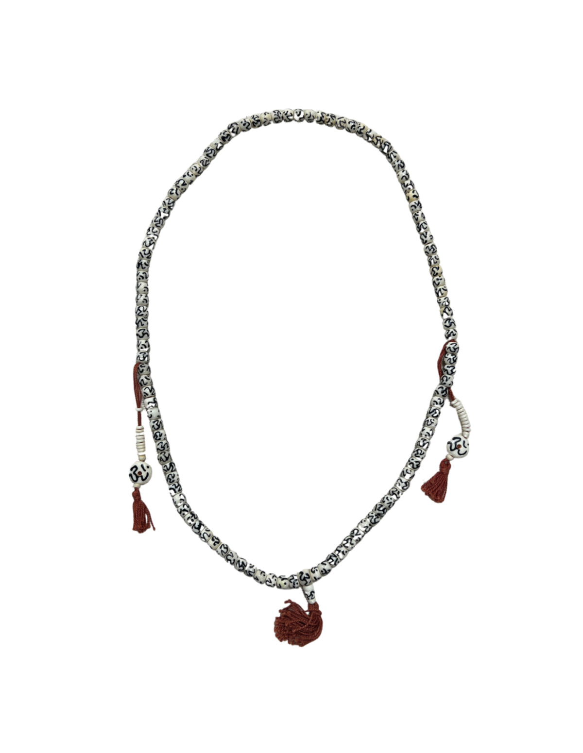 Mala ketting been wit/zwart 35 cm