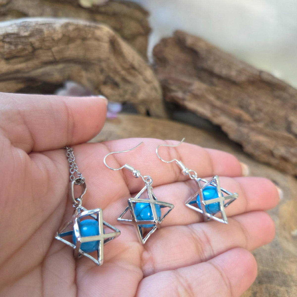 Merkabah sieraden set Howliet blauw (gekleurd)