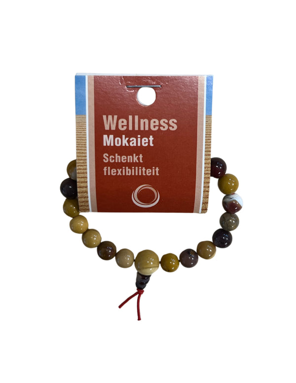 Mokaiet edelsteen kraalarmband