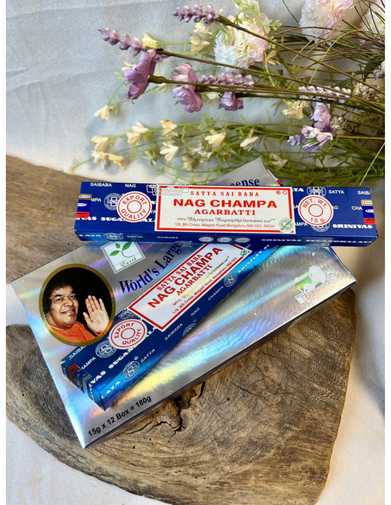 Nag Champa wierook 15 grams Satya - doos van 12 st.