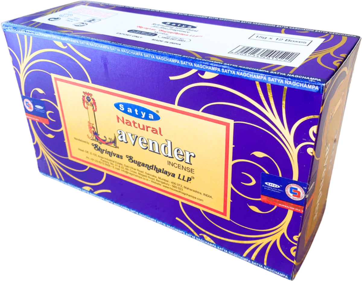 Natural Lavender wierook stokjes 15 grams Satya - doos van 12 st.