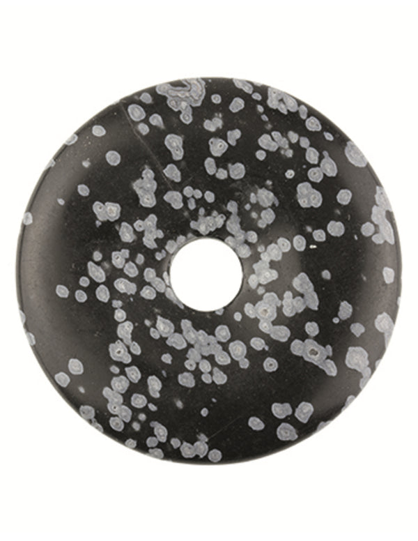 Obsidiaan sneeuwvlok edelsteen donut 50 mm Hanger