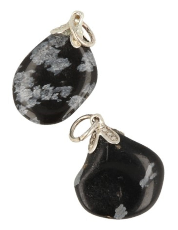 Obsidiaan sneeuwvlok edelsteen hanger