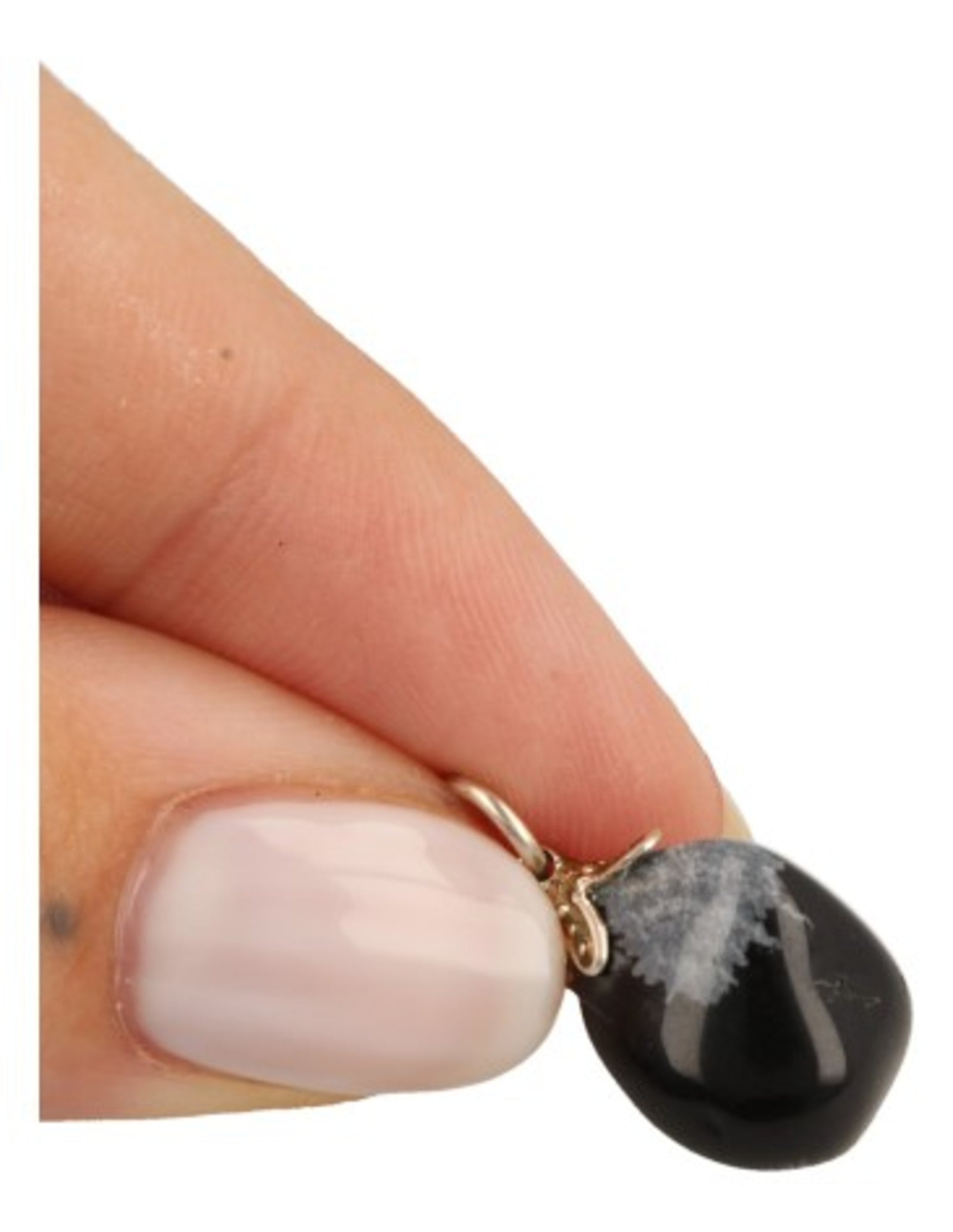 Obsidiaan sneeuwvlok edelsteen hanger