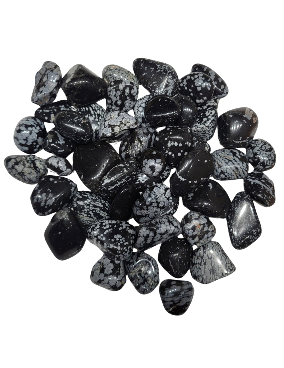 Obsidiaan sneeuwvlok trommelstenen 500 gr. (mt3)