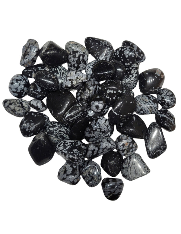 Obsidiaan sneeuwvlok edelsteen trommelstenen 500 gr. (mt3)