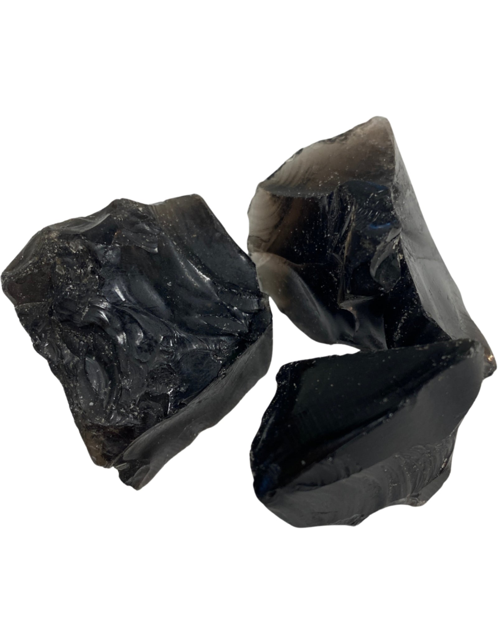 Obsidiaan zwart 100 gr. ruwe brokjes