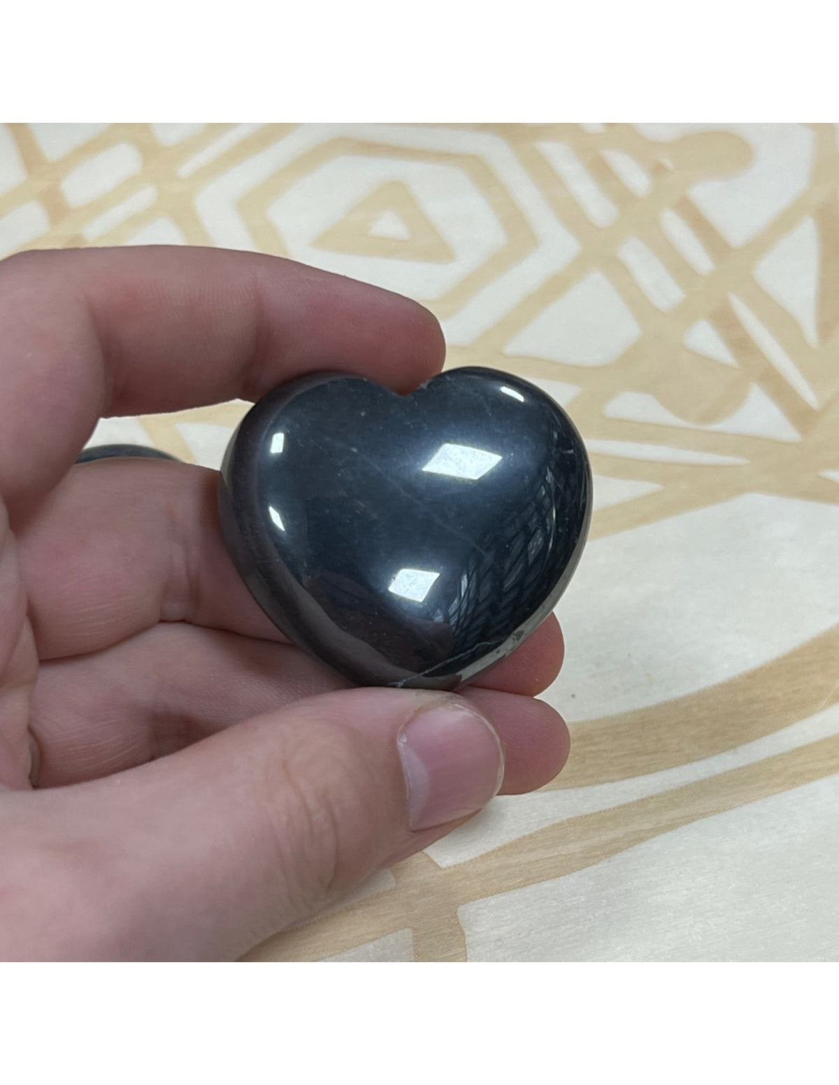 Obsidiaan zwart edelsteen hart 45 mm