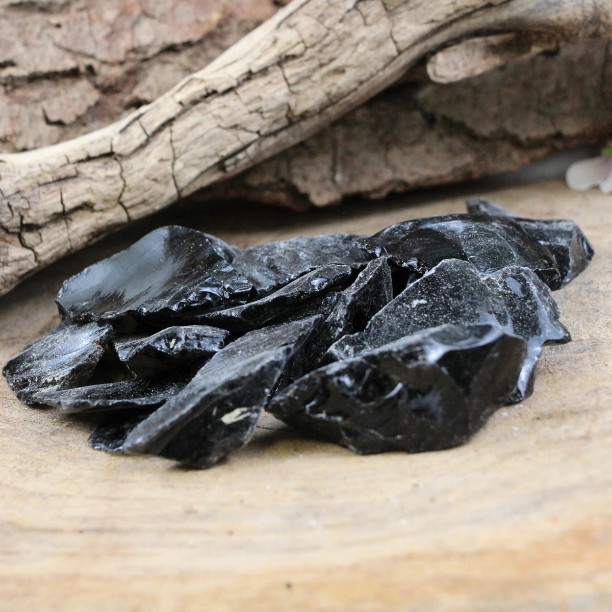 Obsidiaan zwart ruw, p/kg
