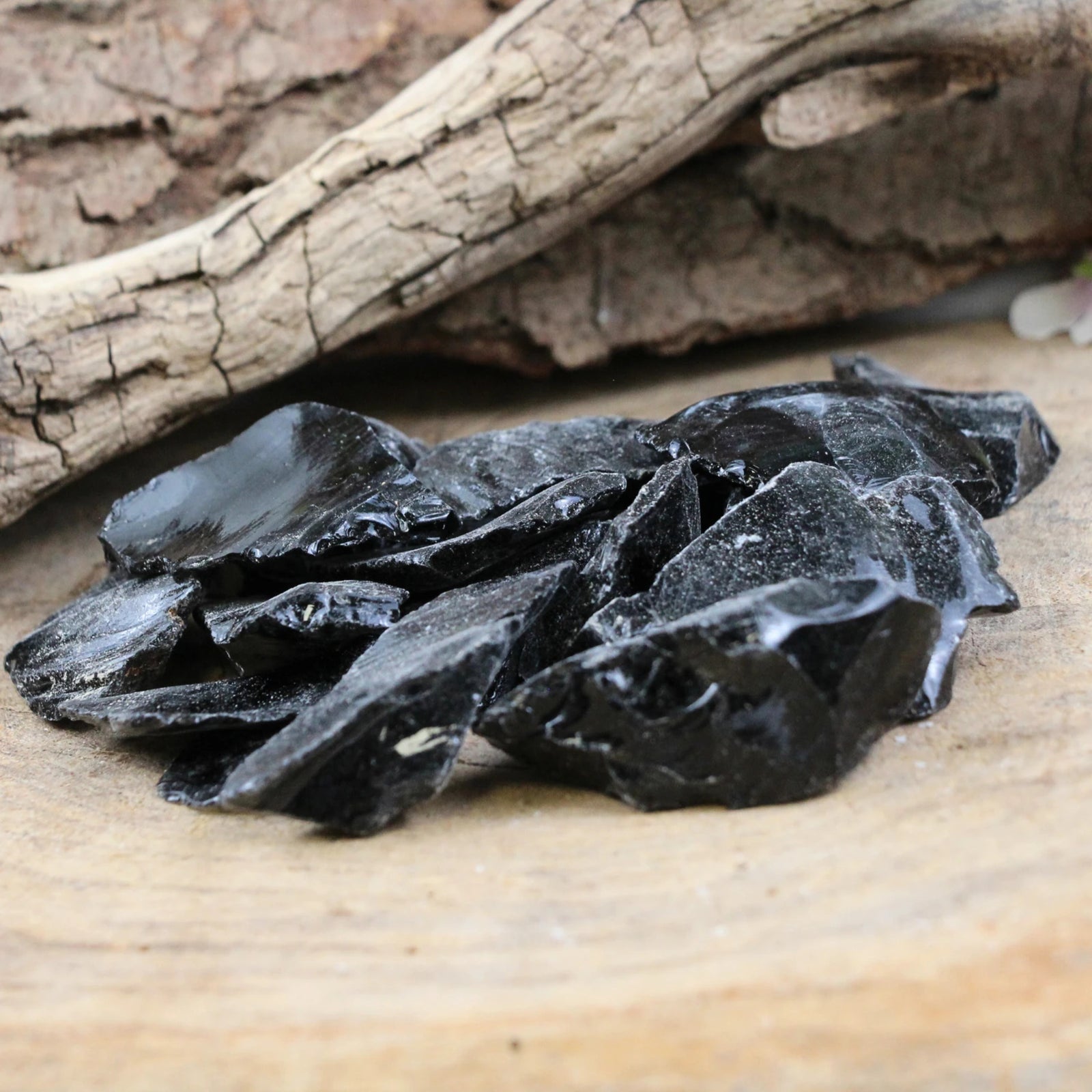 Obsidiaan zwart ruw, p/kg