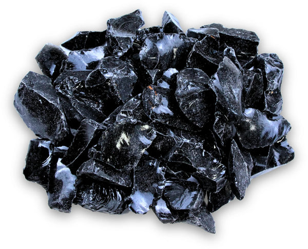 Obsidiaan zwart ruw, p/kg
