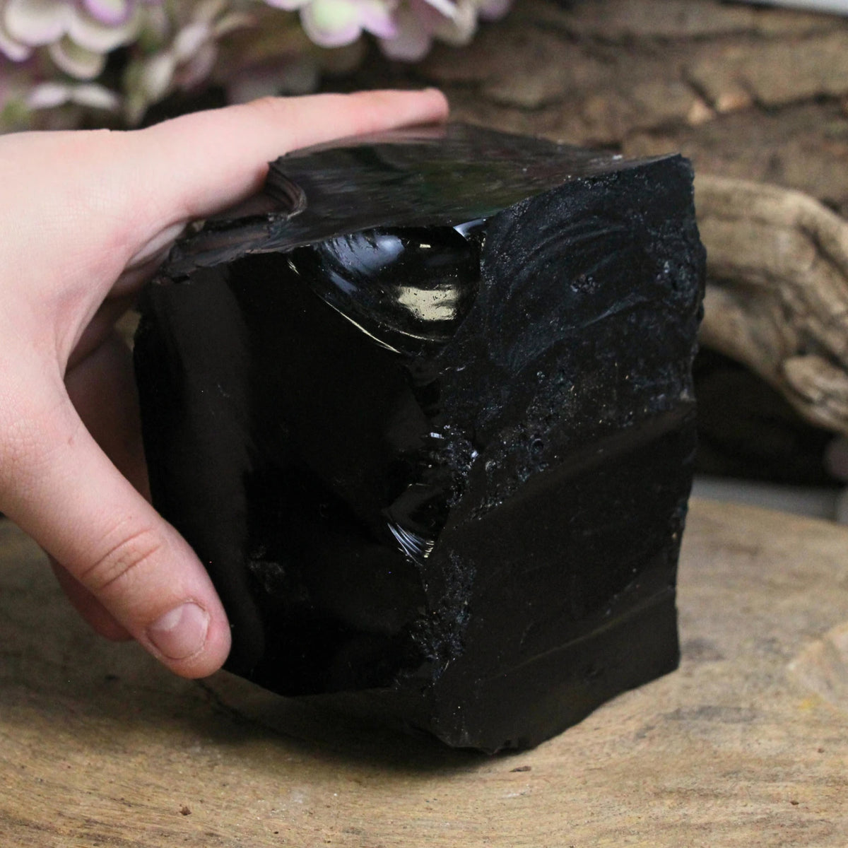 Obsidiaan zwart ruw stuk nr.02