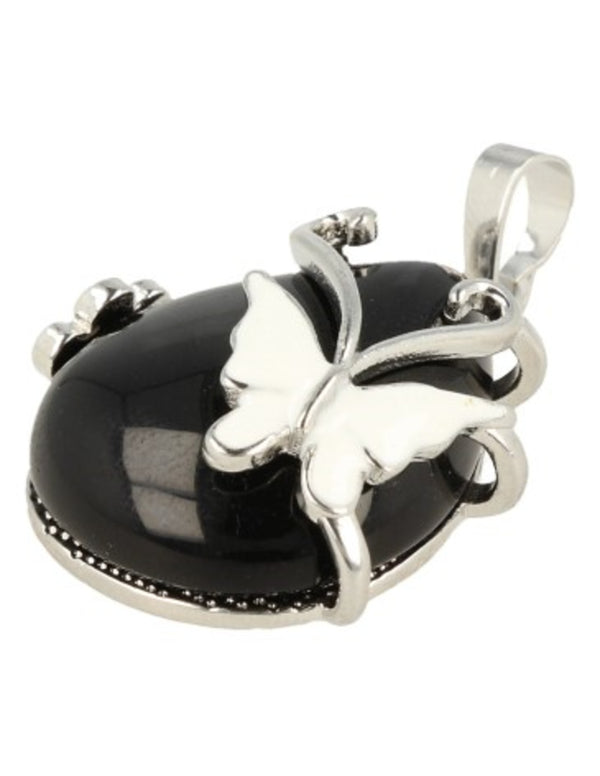 Obsidiaan zwart vlinder druppel Edelsteen Hanger