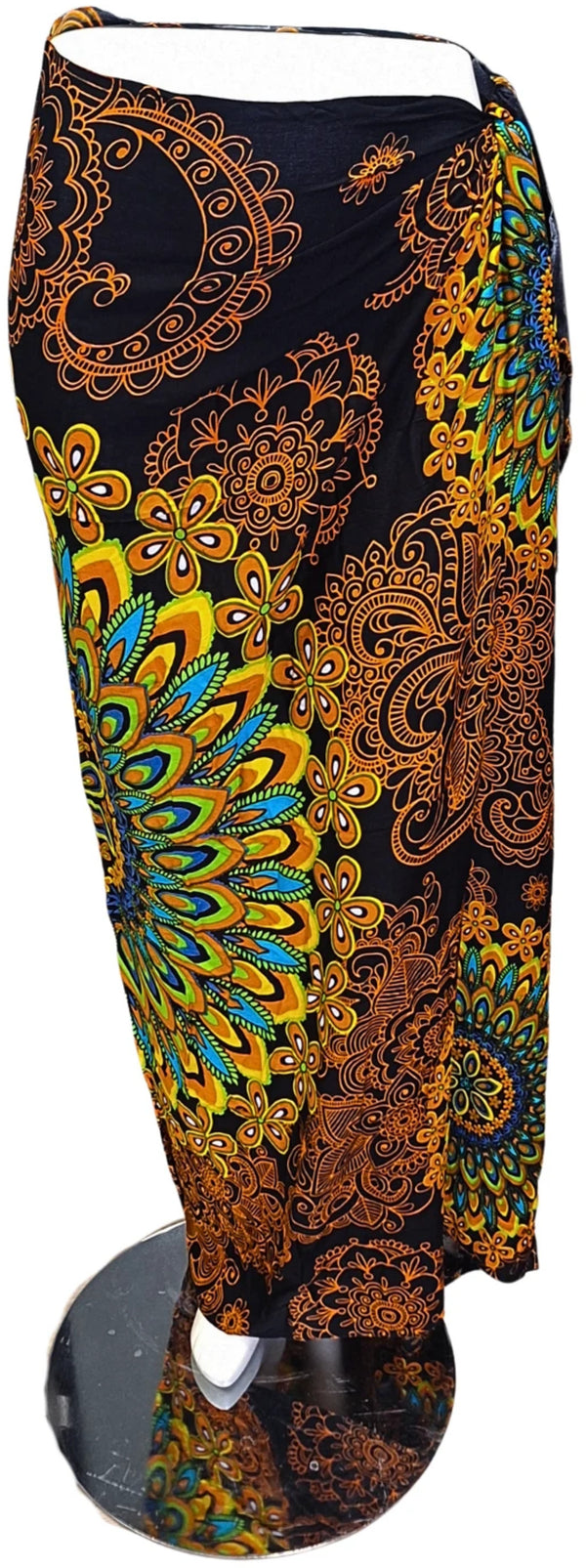 Sarong Bloemrijke Mandala - Oranje & Zwart