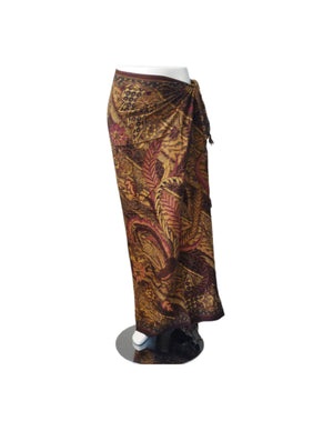 Sarong Batik Vuurvogels - bruin & paars