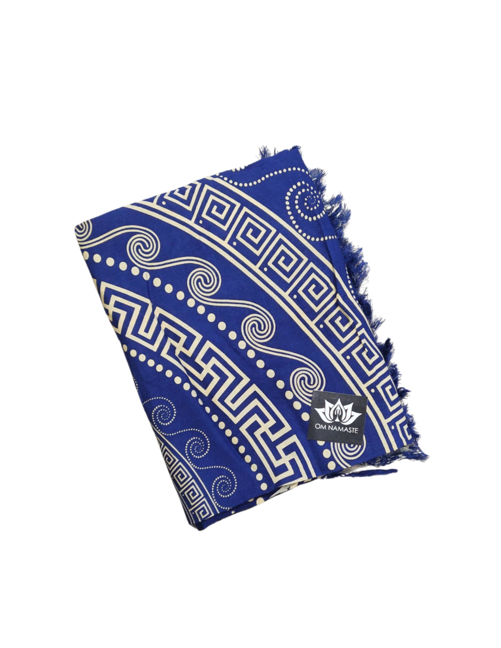 Om Namaste Sarong - 632 - Griekse Stijl - Beige & Blauw