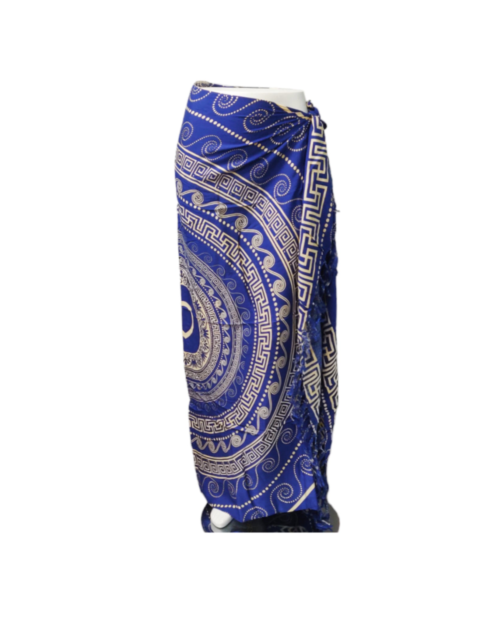 Om Namaste Sarong - 632 - Griekse Stijl - Beige & Blauw
