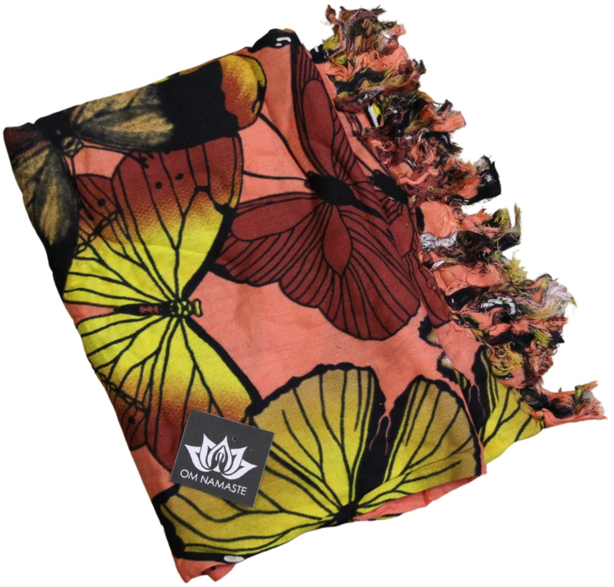 Om Namaste Sarong - 646 - Oranje met vlinders