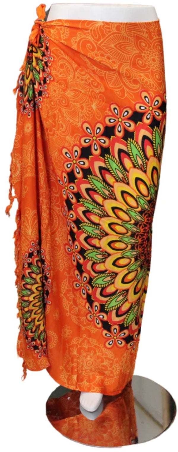 Sarong Bloemrijke Mandala - Oranje