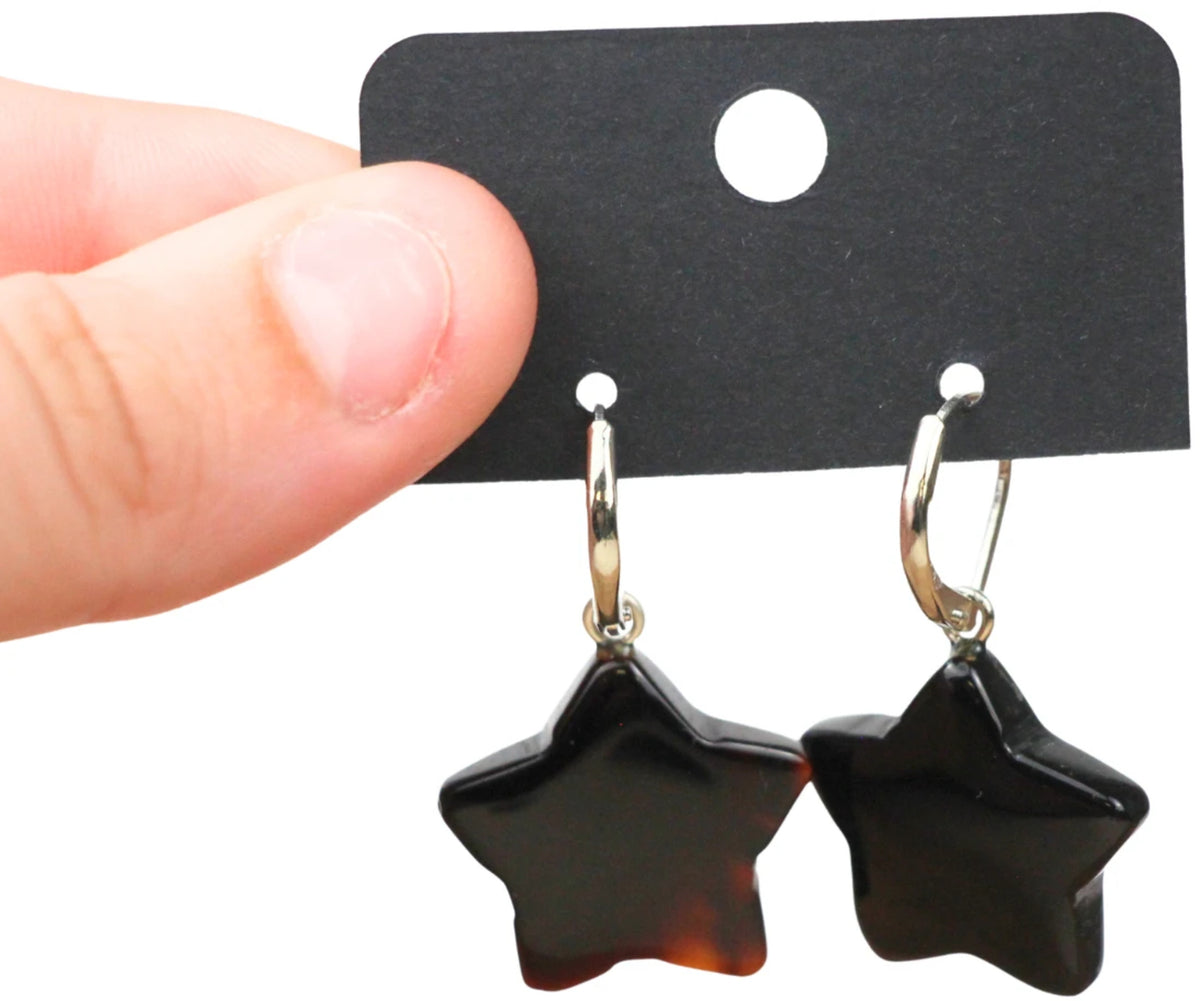 Onyx ster oorbellen - fashion jewelry