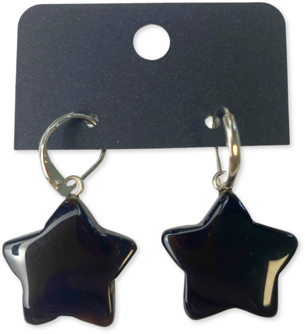 Onyx ster edelsteen oorbellen - fashion jewelry