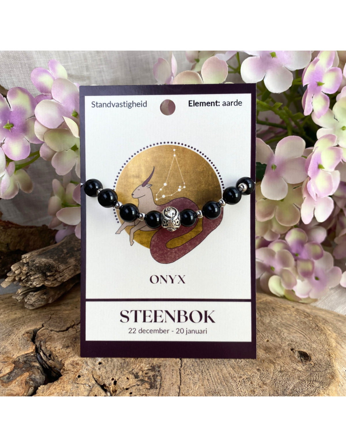 Onyx sterrenbeeld armband - Steenbok