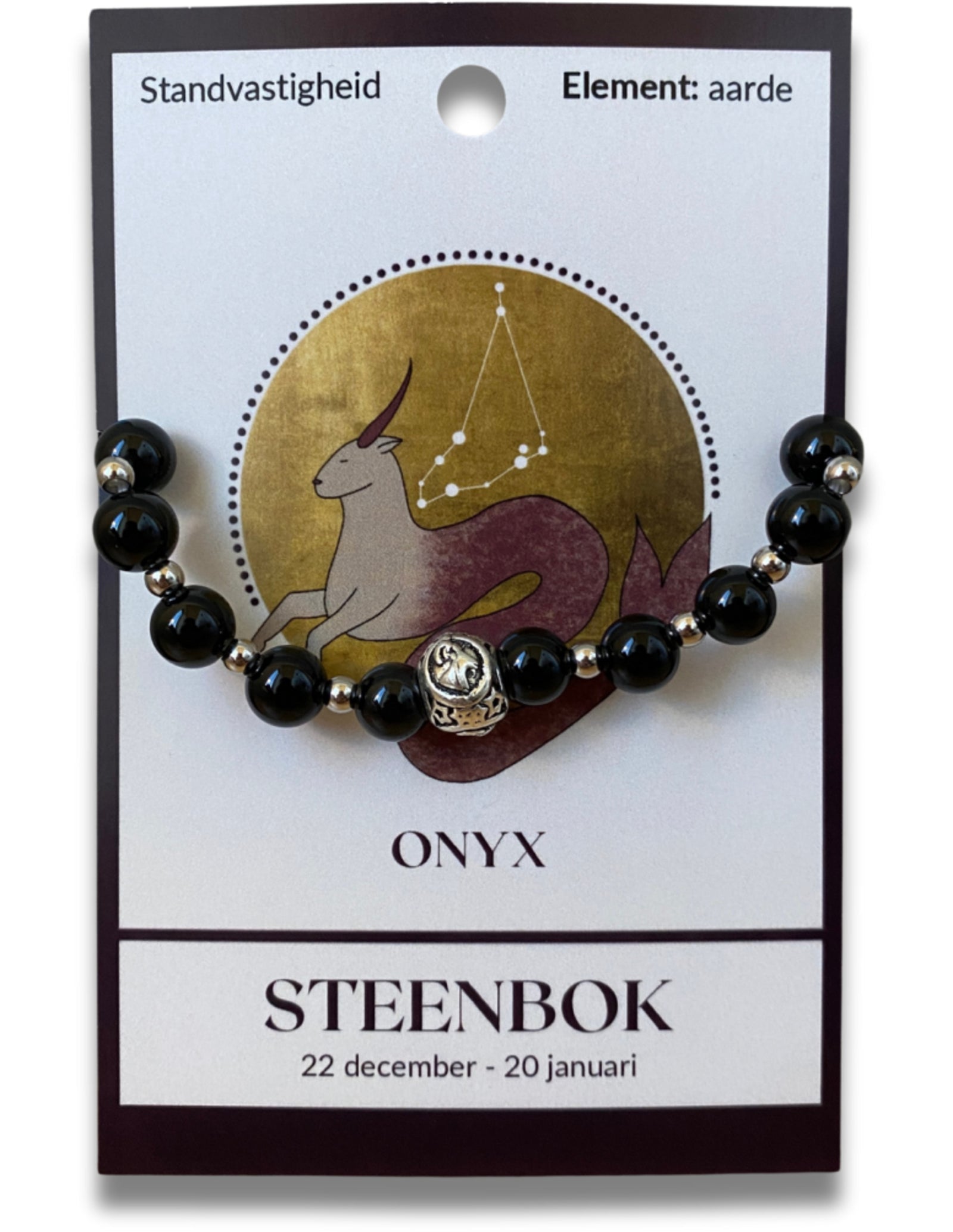 Onyx sterrenbeeld armband - Steenbok