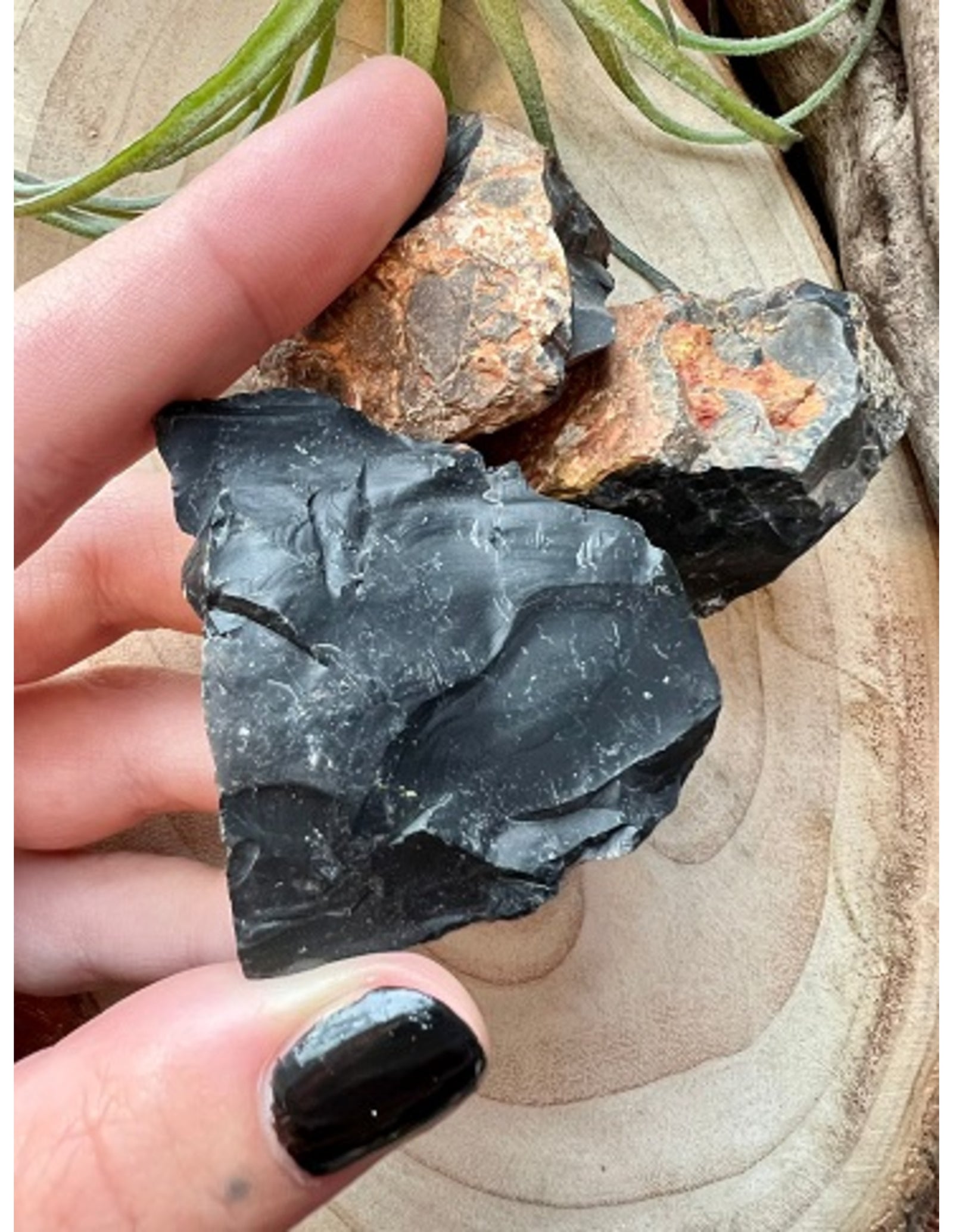 Onyx zwart ruwe brokjes, p/kg