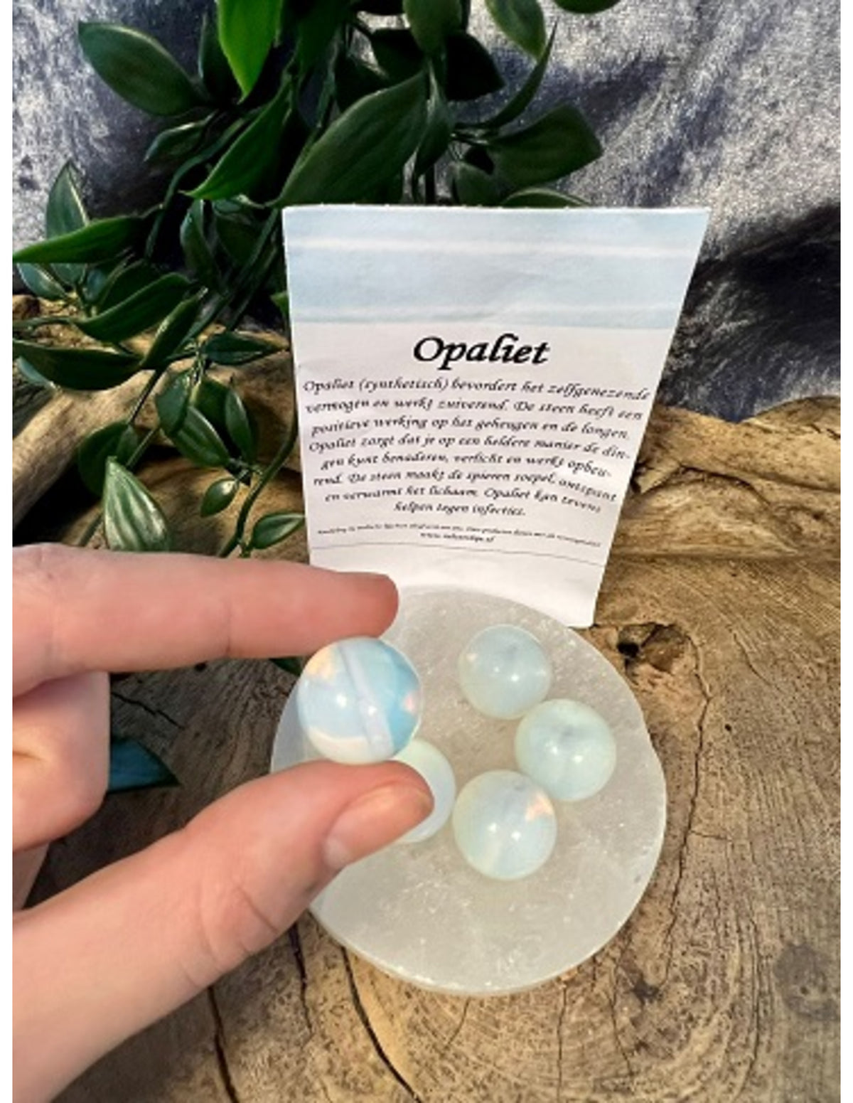 Opaliet kralen 18 mm (synth) - 5 st.