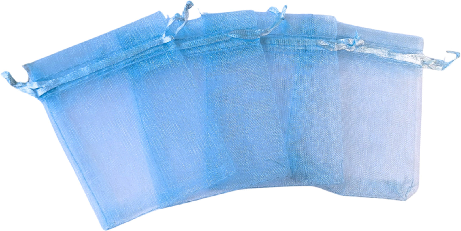 Organza buidels 7x9 - 10 stuks blauw licht