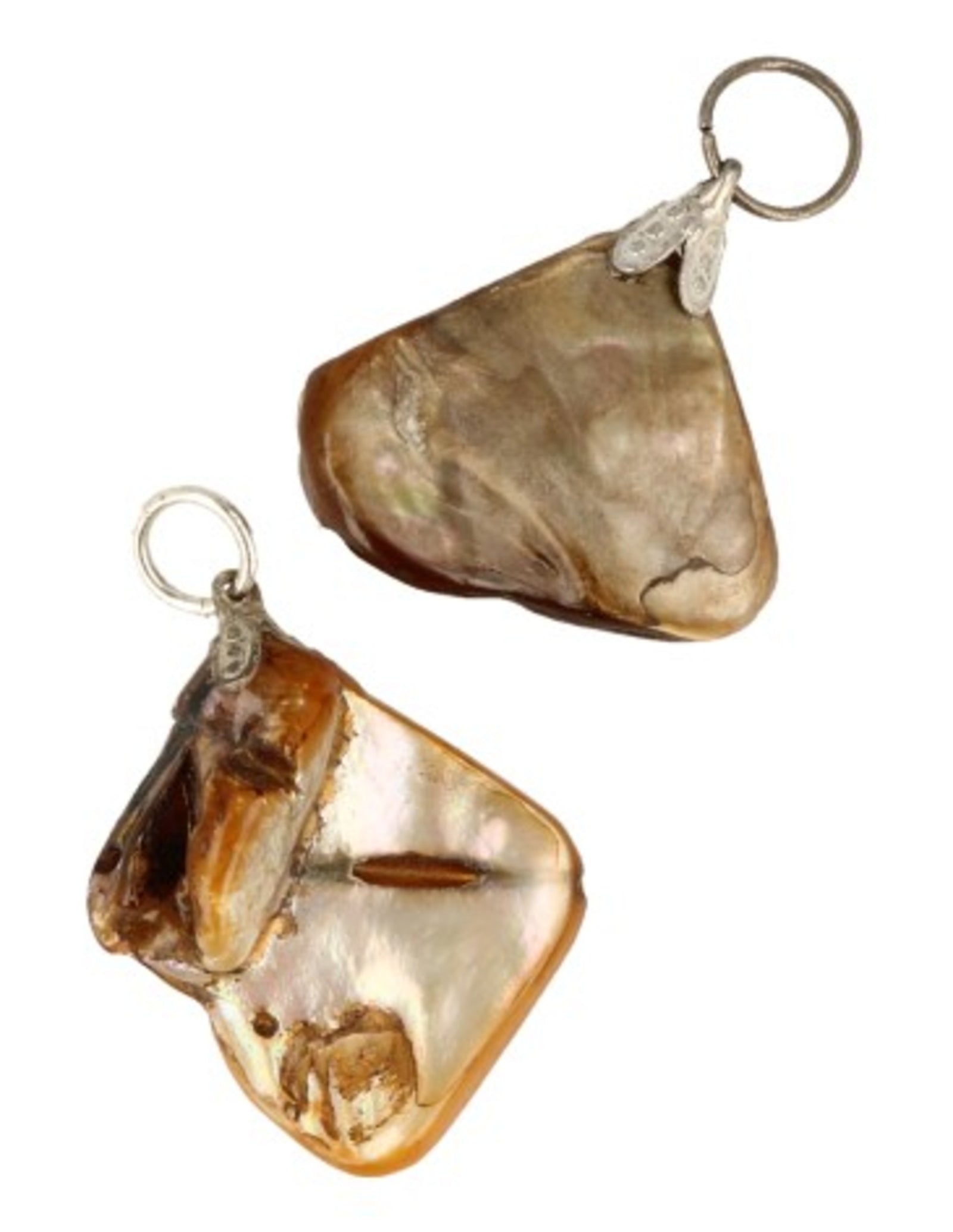 Parelmoer bruin edelsteen hanger (gekleurd)