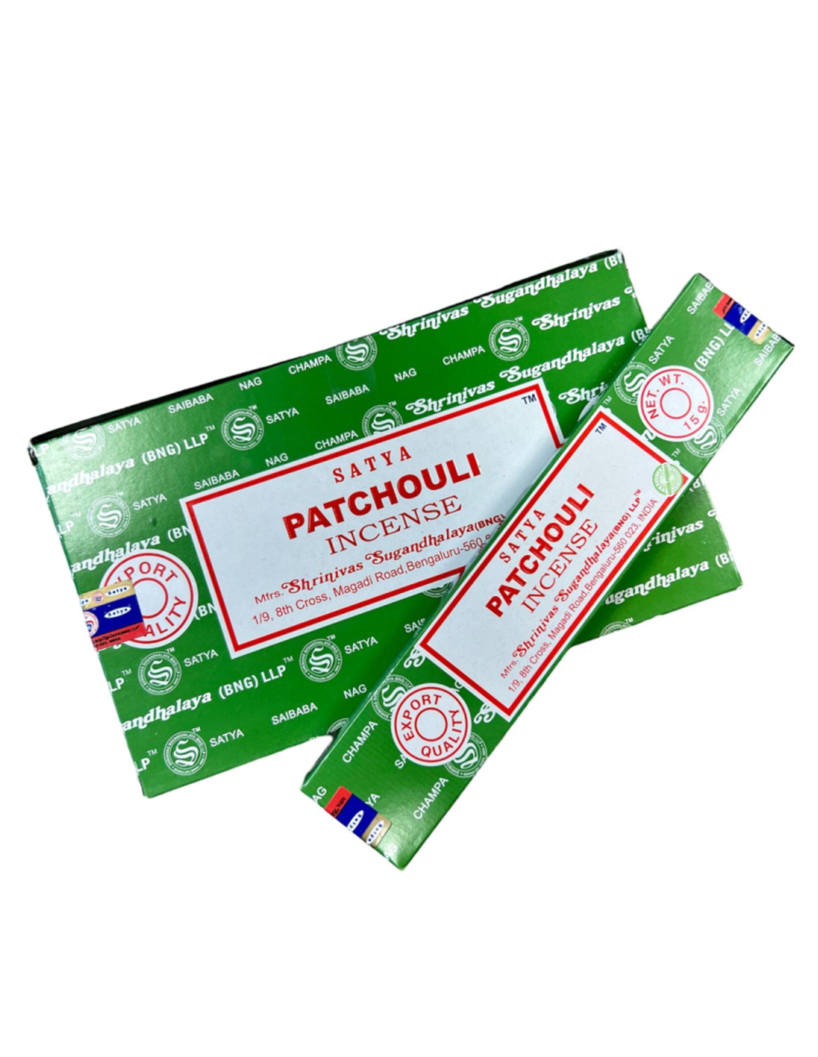 Patchouli wierook 15 grams Satya - doos van 12 st.