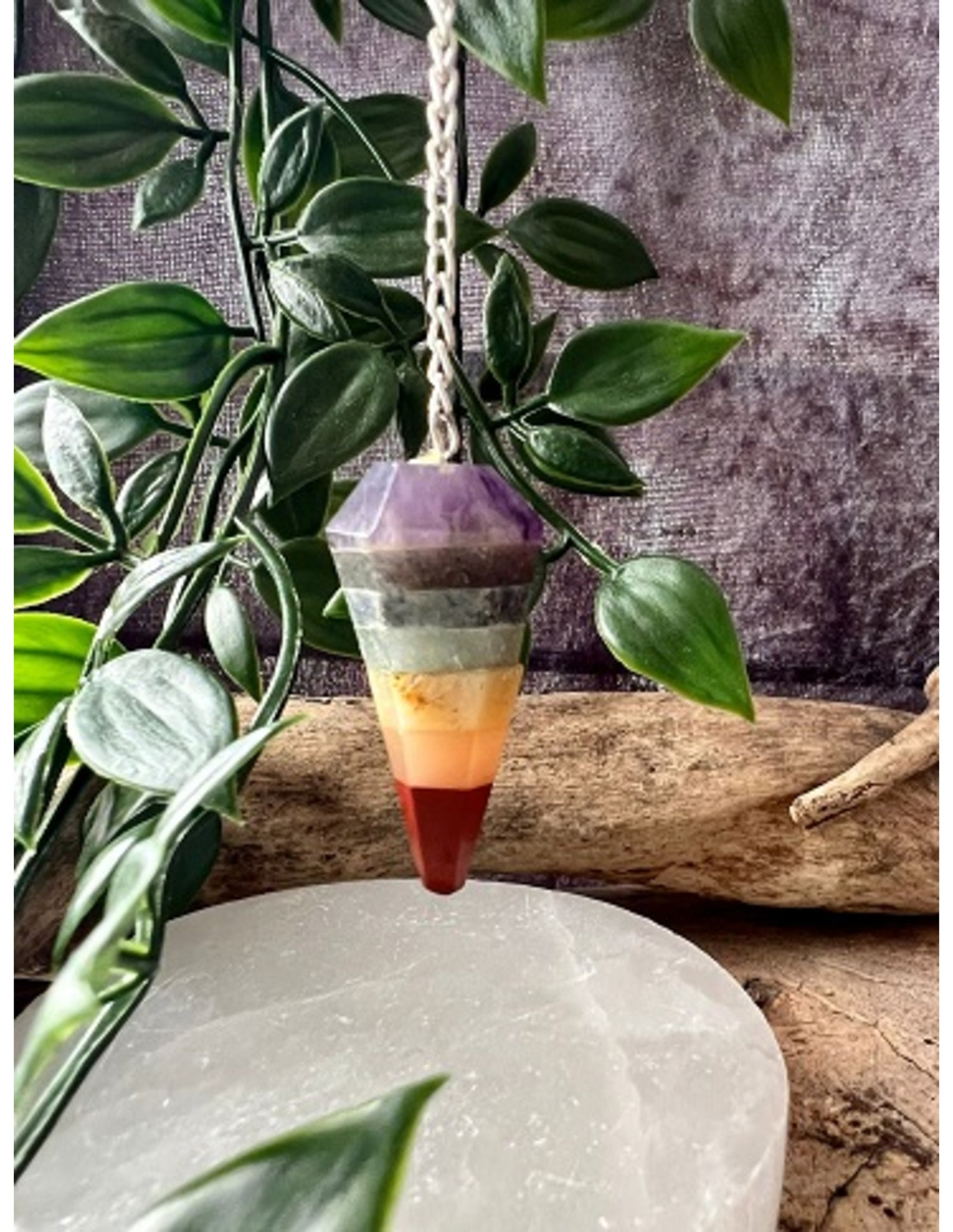 Pendel facet + kaart Chakra