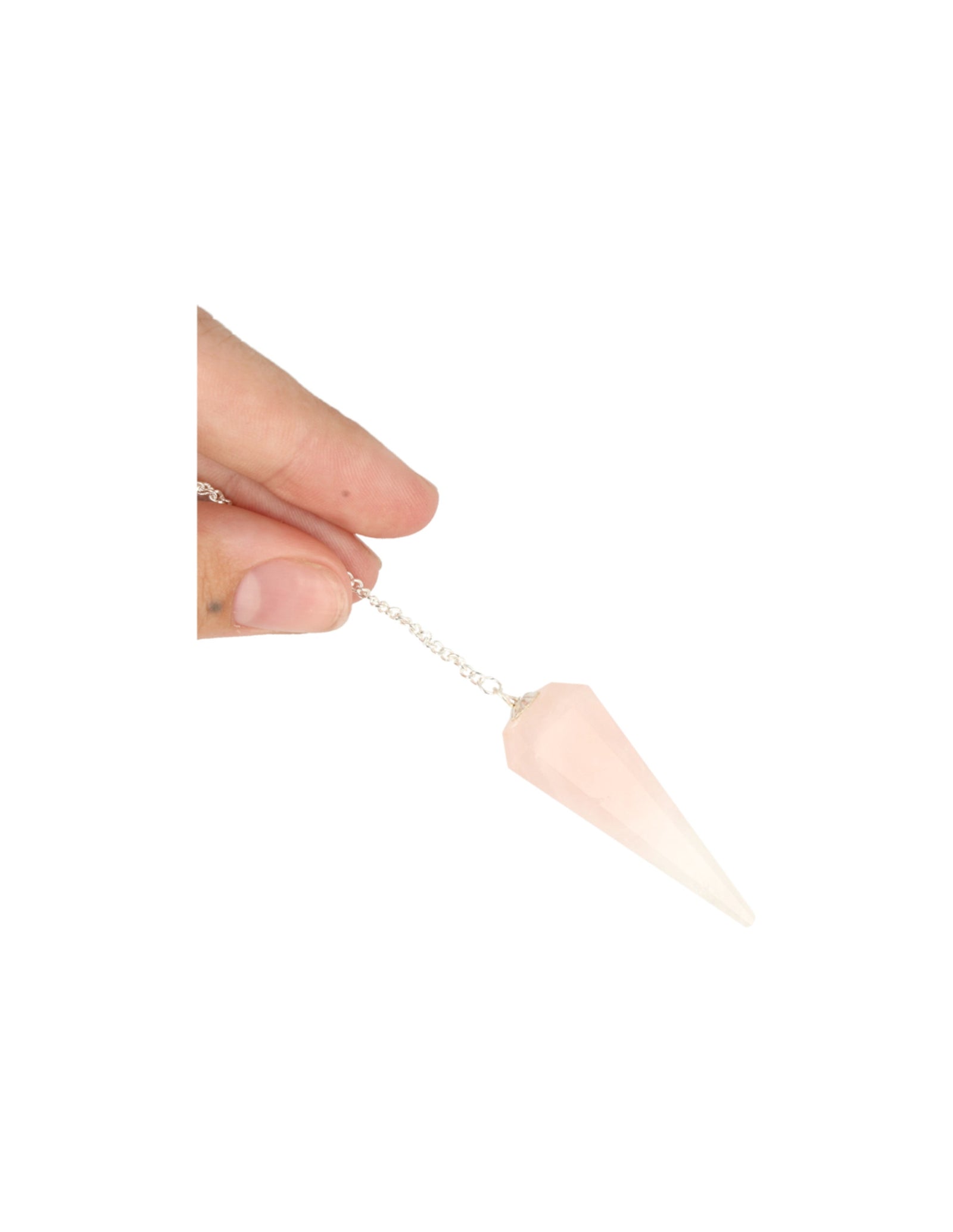 Pendel facet + kaart Roze kwarts
