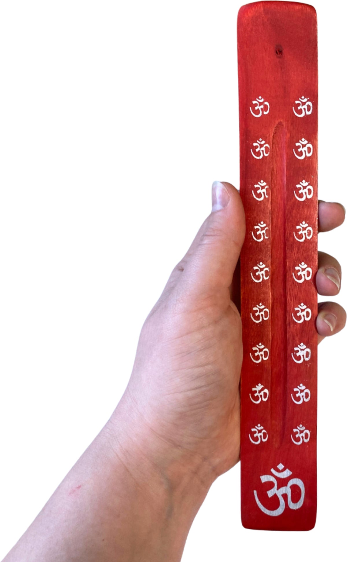 Plankje hout Ohm - rood - wierook houder
