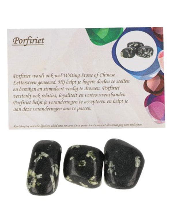 Porfiriet 50 gr. edelsteen trommelstenen (mt3) met info