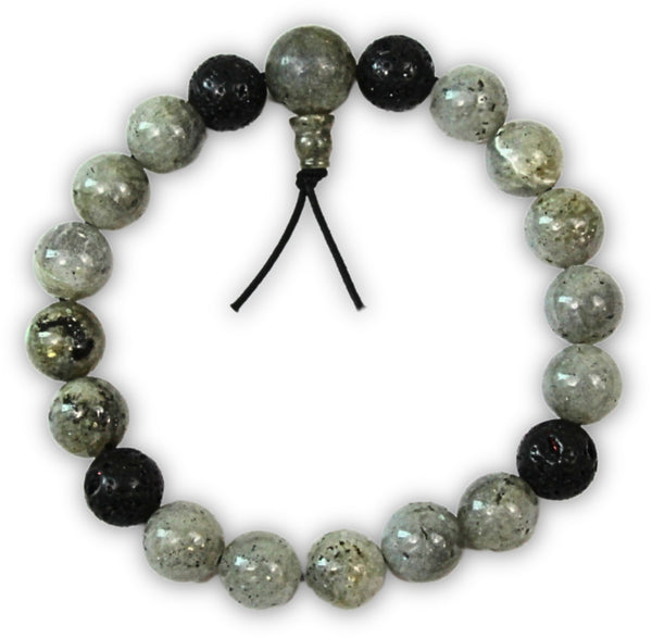 Powerbead mannen Labradoriet -edelsteen armband 19 cm
