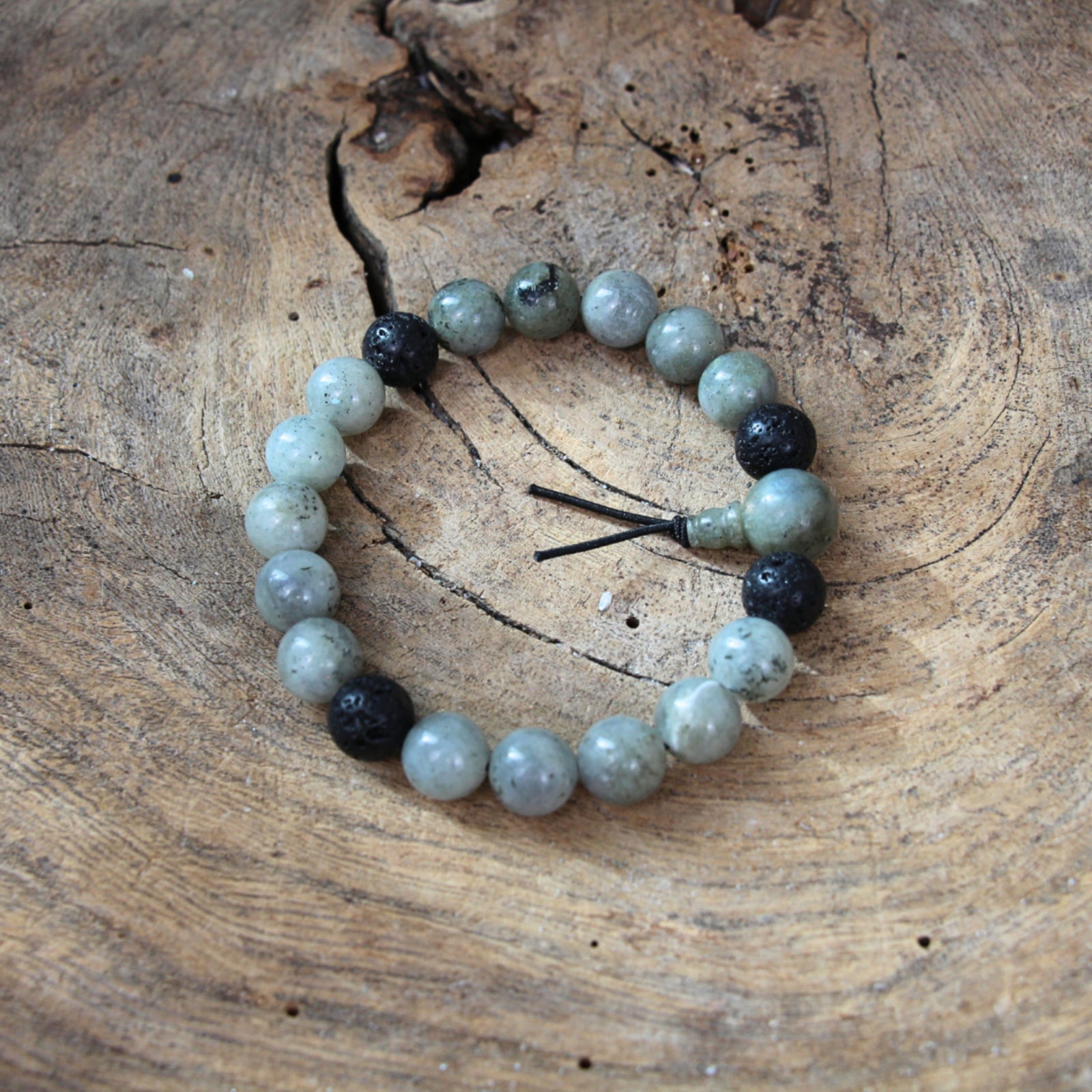 Powerbead mannen Labradoriet -armband 19 cm