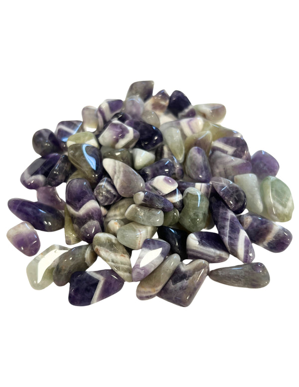 Prasioliet edelsteen trommelstenen 100 gr. (mt2)