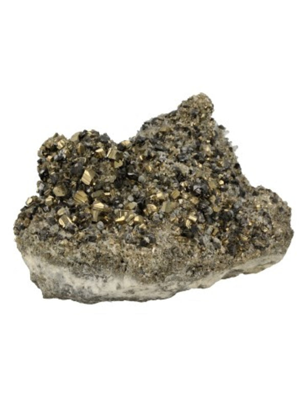 Pyriet op Calciet/Bergkristal nr.3