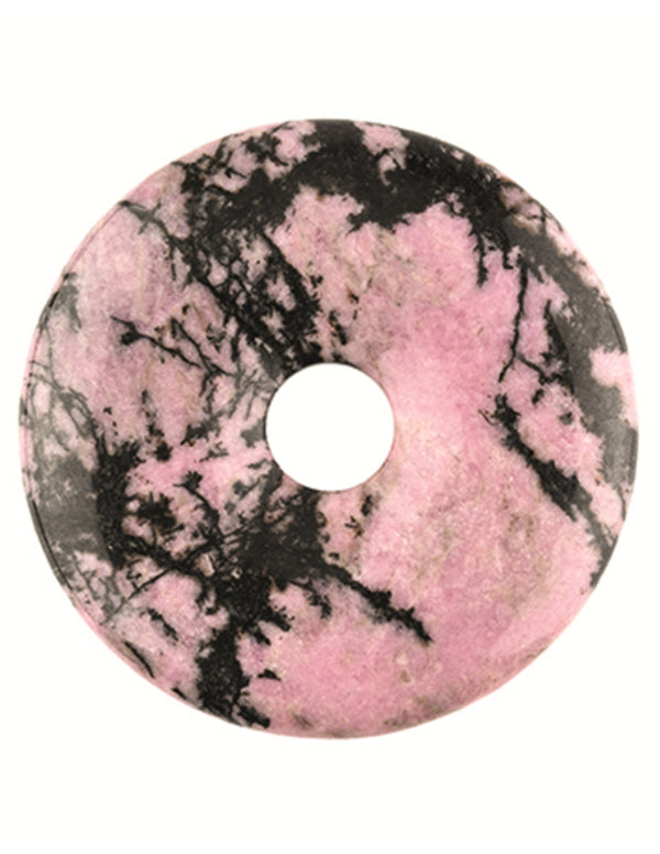 Rhodoniet edelsteen donut 30 mm Hanger
